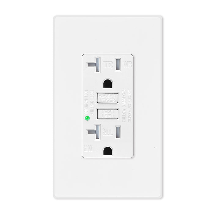 GFCI Outlet Receptacle 15/20A GFCI Replacement Weather Resistant Tamper Resistant White Electrical Outlets for Outdoor/Kitchen