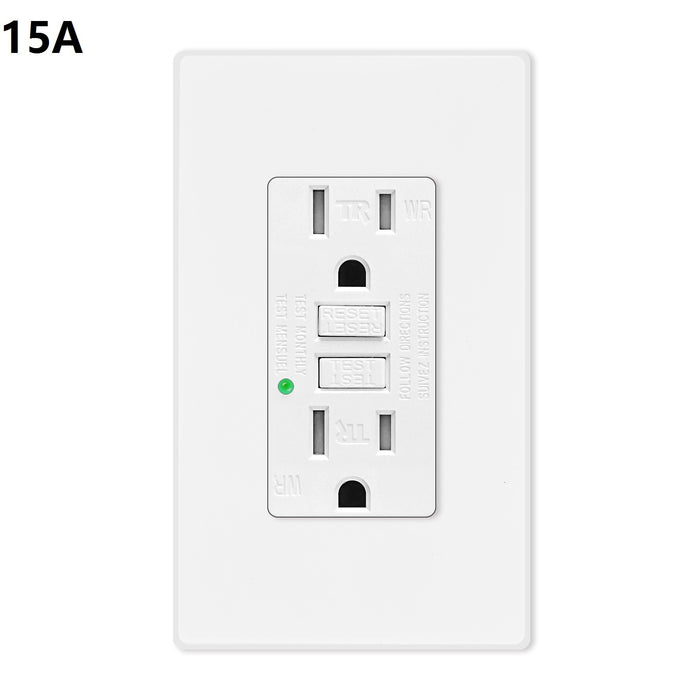 GFCI Outlet Receptacle 15/20A GFCI Replacement Weather Resistant Tamper Resistant White Electrical Outlets for Outdoor/Kitchen