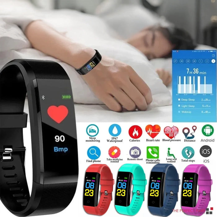 Fitness Smart Watch Activity Tracker Heart Rate For Women Men Oxygen BP Monitor