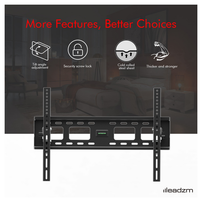 TMW600 32-70" Flat Tilting TV Wall Mount  with Spirit Level