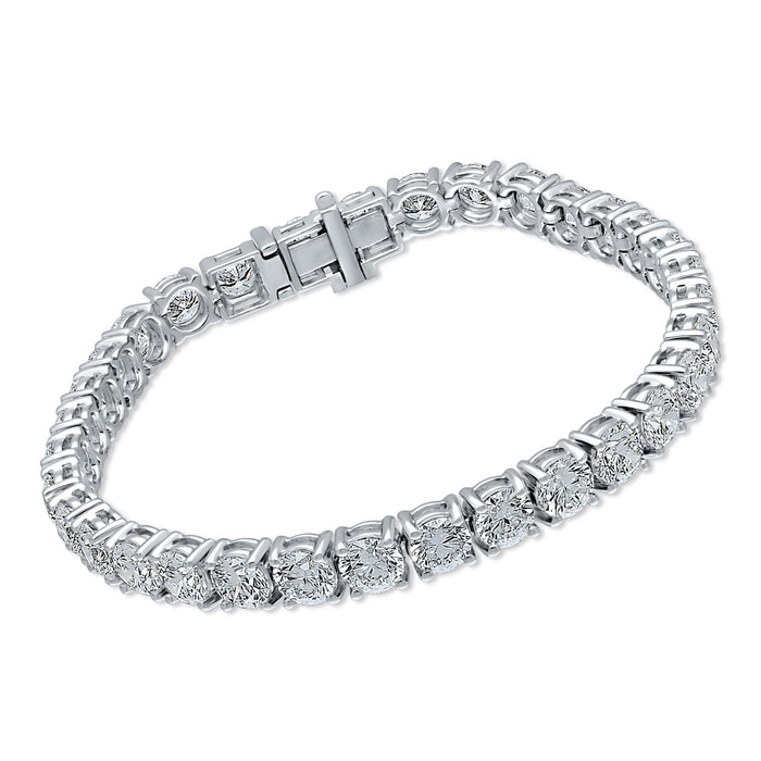 4 Prong Round Tennis Bracelet - Platinum, 15.00 Ct