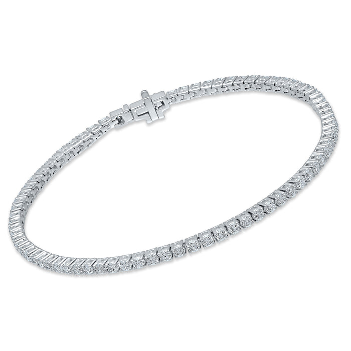 4 Prong Round Tennis Bracelet - Platinum, 2.00 Ct