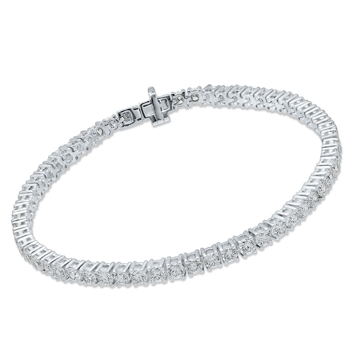 4 Prong Round Tennis Bracelet - 14k Yellow Gold, 5.00 Ct