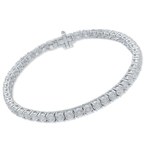 4 Prong Round Tennis Bracelet - 14k Yellow Gold, 7.00 Ct