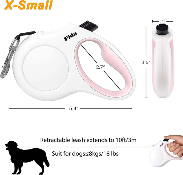 Retractable Dog Leash with Dispenser and Poop Bags