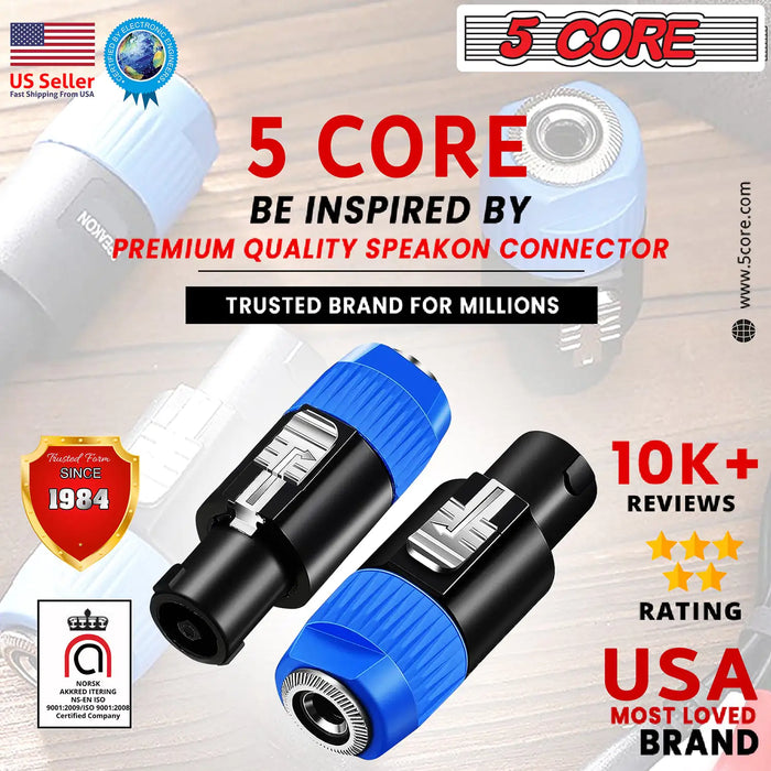 5 Core Speakon Adapter High Quality Audio Jack Male Audio Pin Speaker Adapter Connector