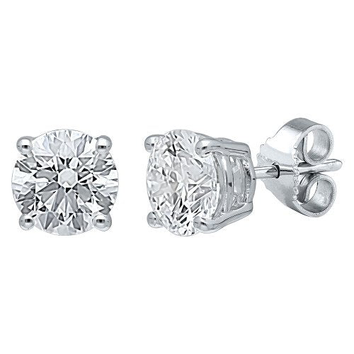 4 Prong Round Studs - Platinum, 0.7 inches5 Ct