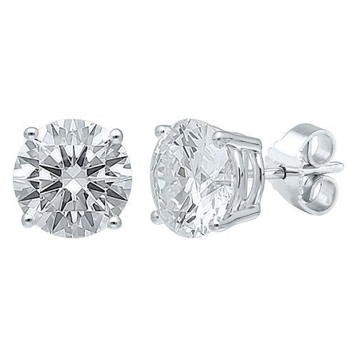 4 Prong Round Studs - Platinum, 3.00 Ct